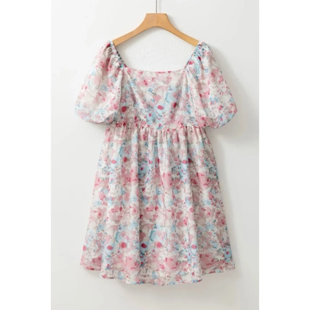 Floral Puffed Sleeve Mini - Picture 3 of 3